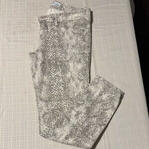 Express Gray and White Cropped Jeans